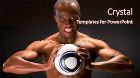  Presentation with black male female fashion - Presentation enhanced with sports volleyball - male black athlete showing emotion background and a wine colored foreground