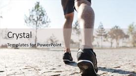  Presentation with waste - Theme featuring sports waste - back view of legs background and a light gray colored foreground