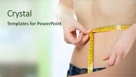  Presentation with female - Theme with sports waste - belly of beautiful young female background and a soft green colored foreground