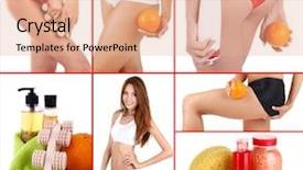  Presentation with healthy lifestyle - Audience pleasing presentation theme consisting of sports waste - body care collage healthy lifestyle backdrop and a  colored foreground