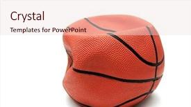  Presentation with waste - Presentation theme consisting of sports waste - soft broken basketball isolated background and a lemonade colored foreground