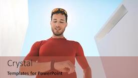  Presentation with heart rate monitor - Slide set consisting of sports-watch-athlete-man-running background and a red colored foreground