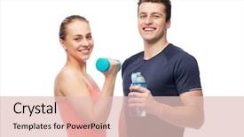  Presentation with water bottle - Cool new PPT layouts with sports white - sport fitness lifestyle and people backdrop and a lemonade colored foreground