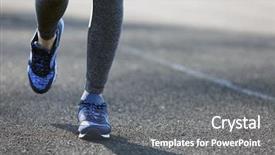  Presentation with movement - Amazing presentation having sports woman legs in running movement backdrop and a gray colored foreground