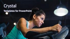  Presentation with workout - Amazing slides having sports woman workout on exercises machine in fitness gym backdrop and a wine colored foreground