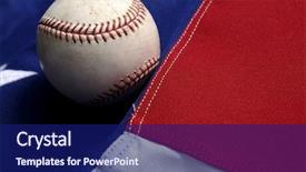  Presentation with baseball - Amazing presentation theme having sports yankee - baseball on amercan flag backdrop and a navy blue colored foreground