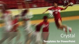  Presentation with sports - Slide deck having sports background and a gray colored foreground