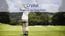  Presentation with golf course - Beautiful slides featuring sportsgolf - male golf player teeing-off golf backdrop and a lemonade colored foreground