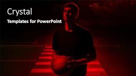  Presentation with basketball - Presentation enhanced with sportsman-basketball-player-at-contrast background and a black colored foreground