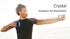  Presentation with exercises - Cool new presentation theme with sportsman doing exercises with expand backdrop and a white colored foreground