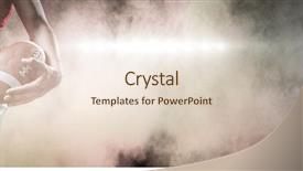  Presentation with color powder - PPT theme featuring sportsman holding american football background and a lemonade colored foreground