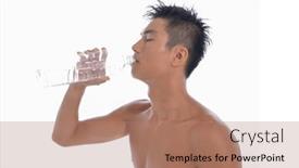  Presentation with bottle water - Presentation theme enhanced with sportsman-holding-bottle-with-water background and a coral colored foreground