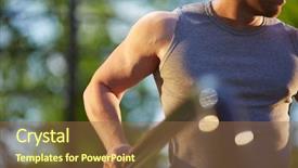  Presentation with law enforcement weapons training - Slide deck consisting of sportsman in grey vest training background and a  colored foreground