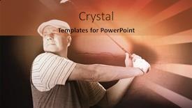  Presentation with crack - Slide deck having sportsman is playing golf against concrete wall with crack background and a red colored foreground