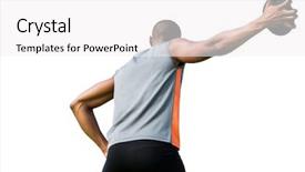  Presentation with discus throw - Presentation theme with sportsman is practising discus throw background and a  colored foreground