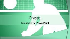  Presentation with volleyball - PPT theme consisting of sportsman posing while playing volleyball against green vignette background and a mint green colored foreground