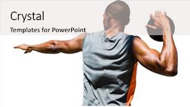  Presentation with discus throw - Slides enhanced with sportsman practising discus throw background and a lemonade colored foreground