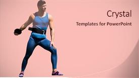  Presentation with discus throw - Colorful slides enhanced with sportsman practising discus throw backdrop and a lemonade colored foreground