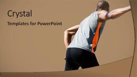  Presentation with discus throw - Audience pleasing PPT layouts consisting of sportsman practising discus throw backdrop and a  colored foreground