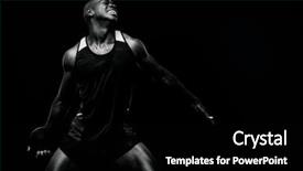  Presentation with discus throw - Slides featuring sportsman practising discus throw background and a  colored foreground