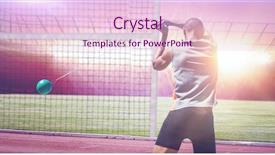  Presentation with race track - Beautiful presentation theme featuring sportsman practising hammer throw backdrop and a  colored foreground