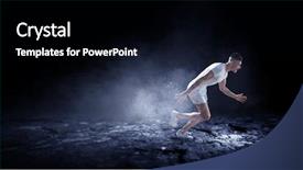  Presentation with running race - Amazing PPT layouts having sportsman running race mixed media backdrop and a  colored foreground