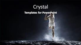  Presentation with running race - Cool new presentation with sportsman-running-race-mixed-media backdrop and a black colored foreground