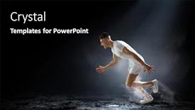  Presentation with running race - PPT theme consisting of sportsman-running-race-mixed-media background and a black colored foreground