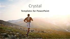  Presentation with running race - Slides enhanced with sportsman-running-race-mixed-media background and a cream colored foreground