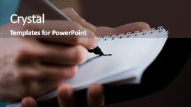  Presentation with notebook - PPT layouts having sportsman signing autograph on small background and a  colored foreground