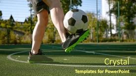  Presentation with ankle - Slide deck featuring sportsman-tapping-on-his-ankle background and a tawny brown colored foreground