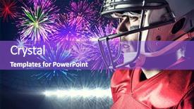  Presentation with healthy workplace full length side view - PPT layouts enhanced with sportsman wearing helmet against firework background and a  colored foreground