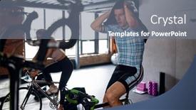  Presentation with head - Slide deck with sportsman-wiping-sweat-off-head background and a gray colored foreground