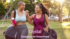  Presentation with walking exercise - Audience pleasing slide deck consisting of sportswear holding gym bag backdrop and a tawny brown colored foreground