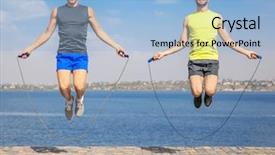  Presentation with sportswear - Presentation design consisting of sportswear with jumping rope background and a light blue colored foreground