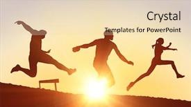  Presentation with discus throw - Theme having sportswoman practising discus throw background and a lemonade colored foreground