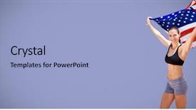  Presentation with american history old flag - Amazing theme having sportswoman raising an american flag backdrop and a  colored foreground