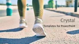  Presentation with sportswear - Beautiful slide deck featuring sportswoman-wearing-sportswear-running backdrop and a lemonade colored foreground