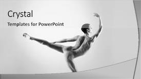  Presentation with award in black and white - Presentation design consisting of sporty and athletic ballet dance background and a white colored foreground