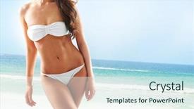  Presentation with woman nude body - Colorful presentation design enhanced with sporty body of sexy woman backdrop and a sky blue colored foreground