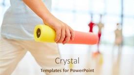  Presentation with baton - Theme with sporty-boy-holds-a-baton background and a lemonade colored foreground