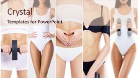  Presentation with women body - PPT layouts with warmups - sporty fit and healthy female background and a lemonade colored foreground