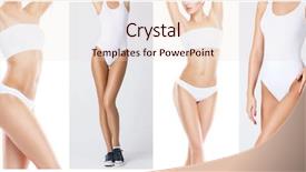  Presentation with women body - PPT theme featuring female body in fitness collage background and a lemonade colored foreground