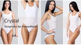  Presentation with women body - Theme enhanced with sporty fit and healthy female background and a lemonade colored foreground