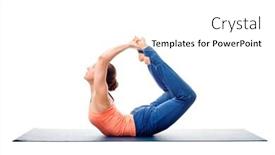  Presentation with sporty - Slide set enhanced with sporty-fit-woman-dooing-yoga background and a white colored foreground