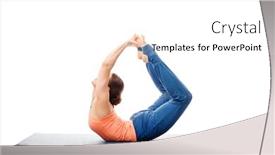  Presentation with sporty - Audience pleasing presentation design consisting of sporty-fit-woman-dooing-yoga backdrop and a white colored foreground