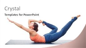  Presentation with sporty - Amazing PPT layouts having sporty-fit-woman-dooing-yoga backdrop and a white colored foreground