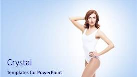  Presentation with teal - Colorful presentation enhanced with sporty girl in white backdrop and a sky blue colored foreground