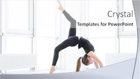  Presentation with gymnastics - Theme consisting of sporty-girl-performing-gymnastics background and a white colored foreground