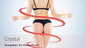  Presentation with nutrition - Theme having sporty girl posing in swimsuit isolated on white sport fitness nutrition and beautiful body concept background and a lemonade colored foreground